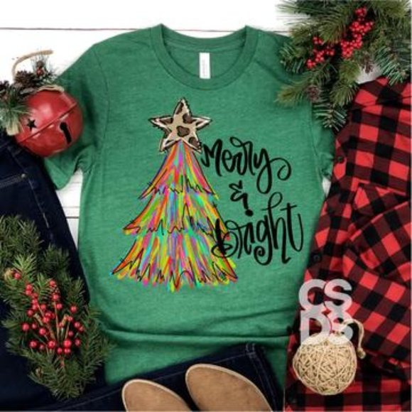 Merry & Bright tee - Picture 1 of 1